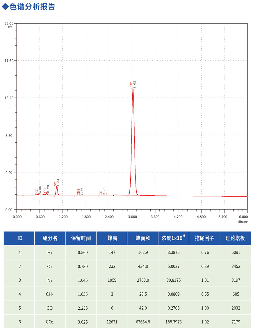 99.9%色譜分析報告